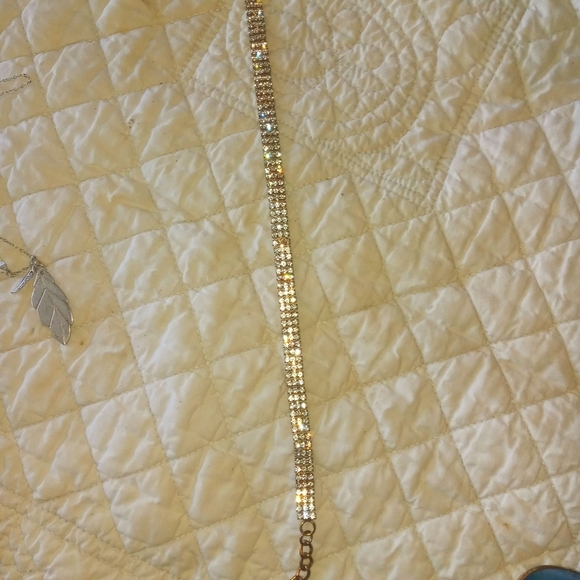 Cz diamond gold choker - Picture 2 of 3